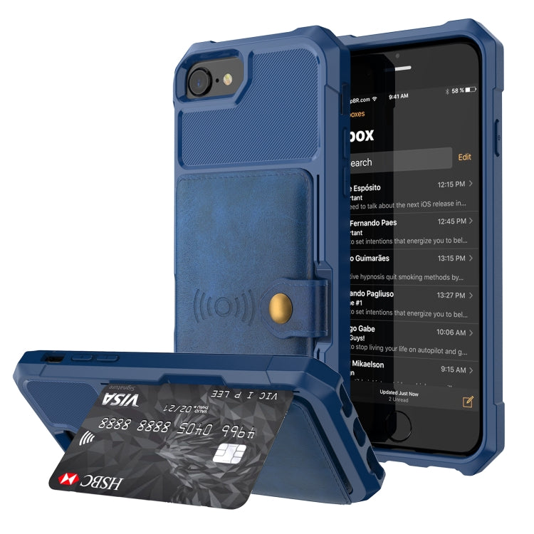 Custodia portafoglio in pelle magnetica per iPhone SE e 8