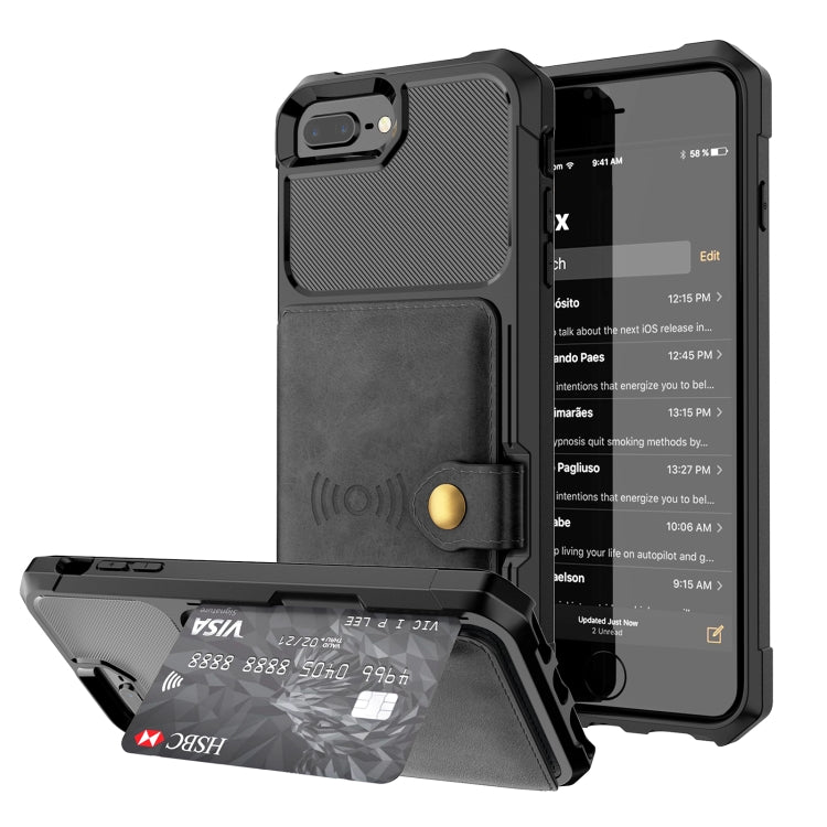 Custodia portafoglio in pelle magnetica per iPhone SE e 8