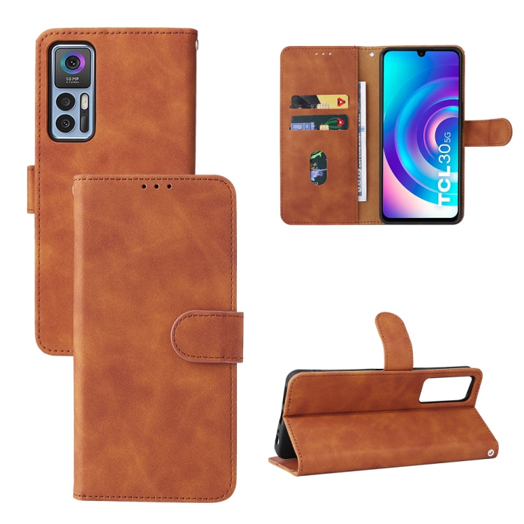 Custodia per telefono in pelle con vibrazione magnetica Skin Feel, For TCL 30 5G/30+ 5G, For TCL 30 SE, For vivo Y76 5G/Y76S 5G/Y74S, For Wiko Y52