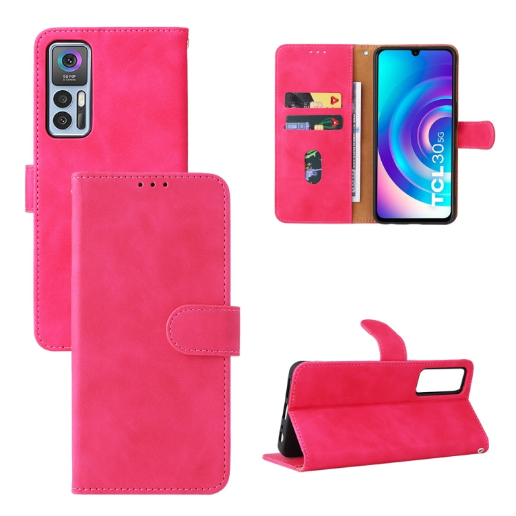 Custodia per telefono in pelle con vibrazione magnetica Skin Feel, For TCL 30 5G/30+ 5G, For TCL 30 SE, For vivo Y76 5G/Y76S 5G/Y74S, For Wiko Y52