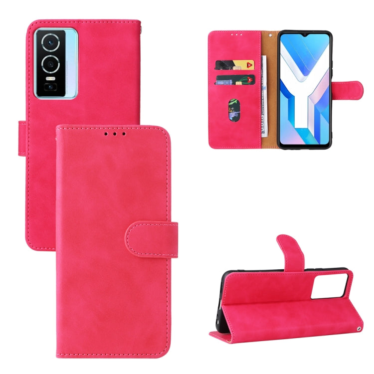 Custodia per telefono in pelle con vibrazione magnetica Skin Feel, For TCL 30 5G/30+ 5G, For TCL 30 SE, For vivo Y76 5G/Y76S 5G/Y74S, For Wiko Y52