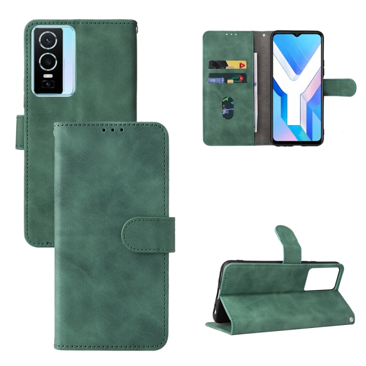 Custodia per telefono in pelle con vibrazione magnetica Skin Feel, For TCL 30 5G/30+ 5G, For TCL 30 SE, For vivo Y76 5G/Y76S 5G/Y74S, For Wiko Y52