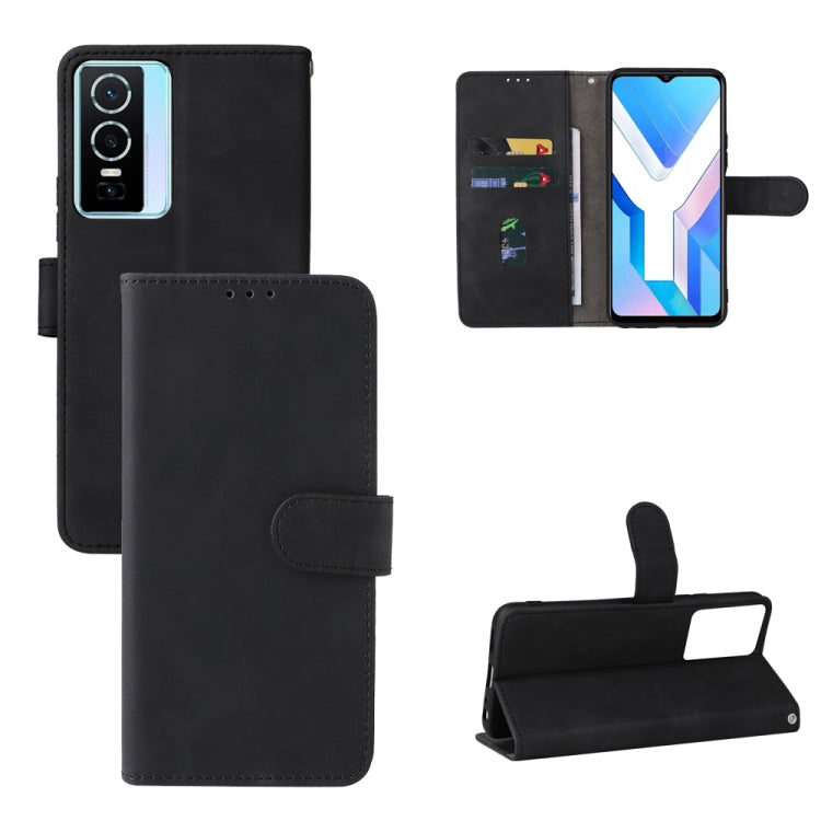 Custodia per telefono in pelle con vibrazione magnetica Skin Feel, For TCL 30 5G/30+ 5G, For TCL 30 SE, For vivo Y76 5G/Y76S 5G/Y74S, For Wiko Y52