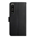 Custodia per telefono flip in vera pelle a prova di impronte digitali, For Sony Xperia 1 III, For Sony Xperia 5 III, For Sony Xperia 10 III, For Sony Xperia Ace II, For Sony Xperia 1 IV, For Sony Xperia 10 IV, For Sony Xperia Pro-I