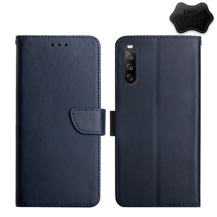 Custodia per telefono flip in vera pelle a prova di impronte digitali, For Sony Xperia 1 III, For Sony Xperia 5 III, For Sony Xperia 10 III, For Sony Xperia Ace II, For Sony Xperia 1 IV, For Sony Xperia 10 IV, For Sony Xperia Pro-I