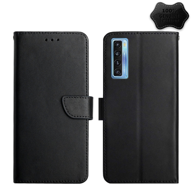 Custodia per telefono flip in vera pelle a prova di impronte digitali, For TCL 20 Pro 5G, For TCL 20 R 5G, For TCL 20 SE, For TCL 20L+, For TCL 10 SE, For TCL 30 SE, For TCL 205
