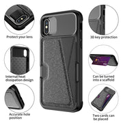 Custodia in pelle con borsa per carte magnetiche glitterate, For iPhone X / XS, For iPhone XR, For iPhone XS Max, For iPhone SE 2022 / SE 2020 / 7 / 8, For iPhone 8 Plus / 7 Plus / 6 Plus