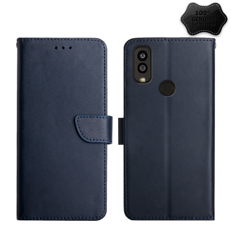 Custodia per telefono flip in vera pelle a prova di impronte digitali, For Wiko T3, For Fujitsu Arrows F-52B, For Kyocera Android One S9, For Sharp Aquos V6 / V6 Plus, For Sharp Aquos Wish SHG06, For Sharp Simple Sumaho 6