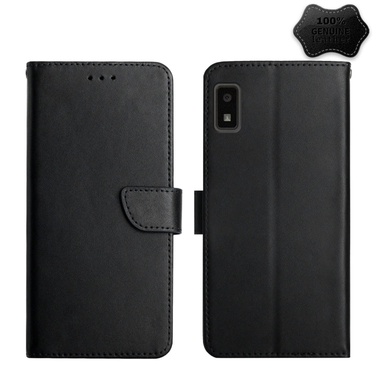 Custodia per telefono flip in vera pelle a prova di impronte digitali, For Wiko T3, For Fujitsu Arrows F-52B, For Kyocera Android One S9, For Sharp Aquos V6 / V6 Plus, For Sharp Aquos Wish SHG06, For Sharp Simple Sumaho 6