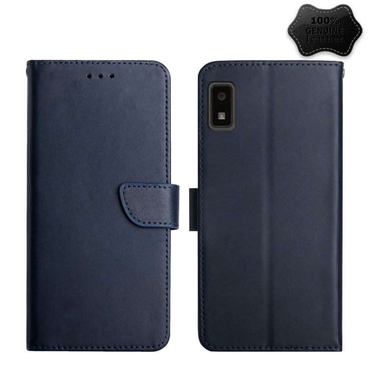 Custodia per telefono flip in vera pelle a prova di impronte digitali, For Wiko T3, For Fujitsu Arrows F-52B, For Kyocera Android One S9, For Sharp Aquos V6 / V6 Plus, For Sharp Aquos Wish SHG06, For Sharp Simple Sumaho 6