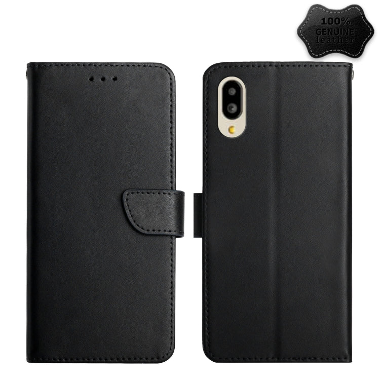 Custodia per telefono flip in vera pelle a prova di impronte digitali, For Wiko T3, For Fujitsu Arrows F-52B, For Kyocera Android One S9, For Sharp Aquos V6 / V6 Plus, For Sharp Aquos Wish SHG06, For Sharp Simple Sumaho 6