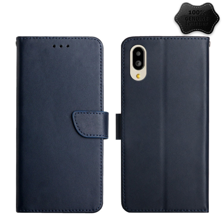Custodia per telefono flip in vera pelle a prova di impronte digitali, For Wiko T3, For Fujitsu Arrows F-52B, For Kyocera Android One S9, For Sharp Aquos V6 / V6 Plus, For Sharp Aquos Wish SHG06, For Sharp Simple Sumaho 6