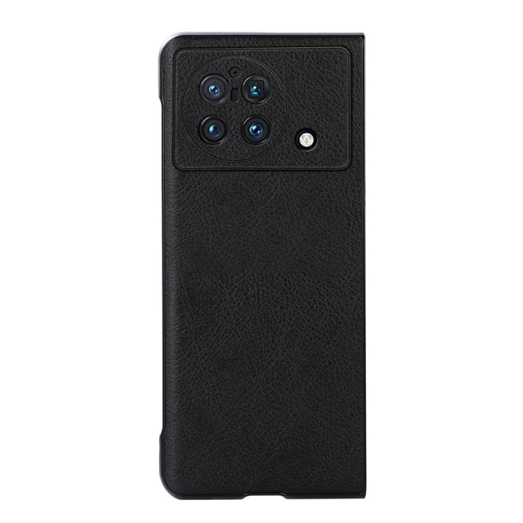 Custodia per telefono in PU con texture Litchi a due colori con foro accurato, For vivo X Fold