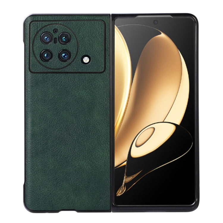 Custodia per telefono in PU con texture Litchi a due colori con foro accurato, For vivo X Fold