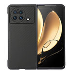 Custodia per telefono in PU con trama in fibra di carbonio con foro preciso, For vivo X Fold