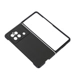 Custodia per telefono in PU con trama in fibra di carbonio con foro preciso, For vivo X Fold