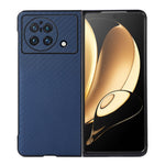 Custodia per telefono in PU con trama in fibra di carbonio con foro preciso, For vivo X Fold