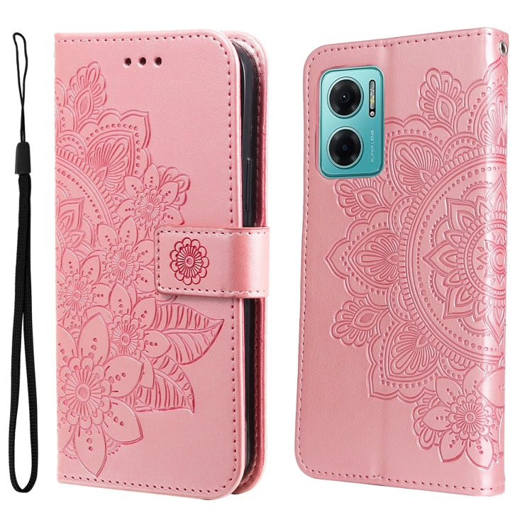 Custodia in pelle Flip orizzontale con motivo a fiori a 7 petali, For Xiaomi Redmi Note 11E/Redmi 10 Prime+ 5G, For Huawei Nova 9 Pro/Honor 50 Pro, For Infinix Hot 11, For Infinix Note 11