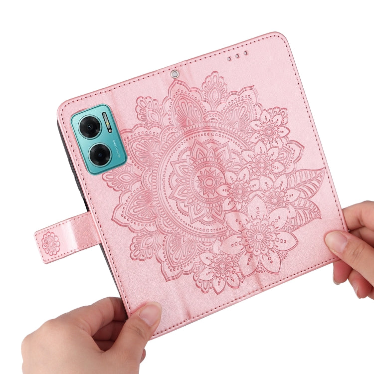 Custodia in pelle Flip orizzontale con motivo a fiori a 7 petali, For Xiaomi Redmi Note 11E/Redmi 10 Prime+ 5G, For Huawei Nova 9 Pro/Honor 50 Pro, For Infinix Hot 11, For Infinix Note 11