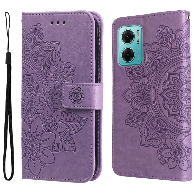 Custodia in pelle Flip orizzontale con motivo a fiori a 7 petali, For Xiaomi Redmi Note 11E/Redmi 10 Prime+ 5G, For Huawei Nova 9 Pro/Honor 50 Pro, For Infinix Hot 11, For Infinix Note 11