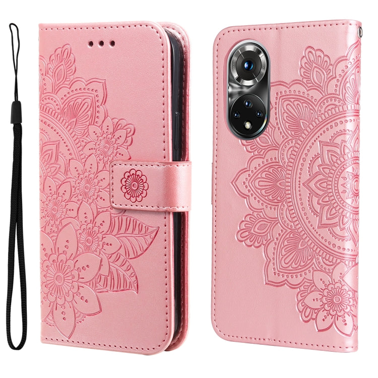 Custodia in pelle Flip orizzontale con motivo a fiori a 7 petali, For Xiaomi Redmi Note 11E/Redmi 10 Prime+ 5G, For Huawei Nova 9 Pro/Honor 50 Pro, For Infinix Hot 11, For Infinix Note 11