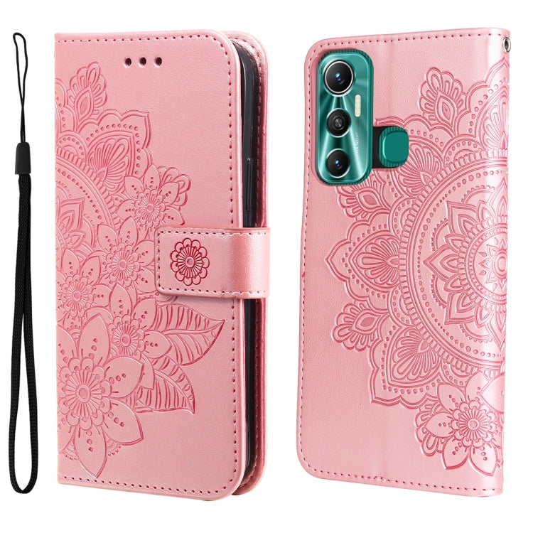 Custodia in pelle Flip orizzontale con motivo a fiori a 7 petali, For Xiaomi Redmi Note 11E/Redmi 10 Prime+ 5G, For Huawei Nova 9 Pro/Honor 50 Pro, For Infinix Hot 11, For Infinix Note 11