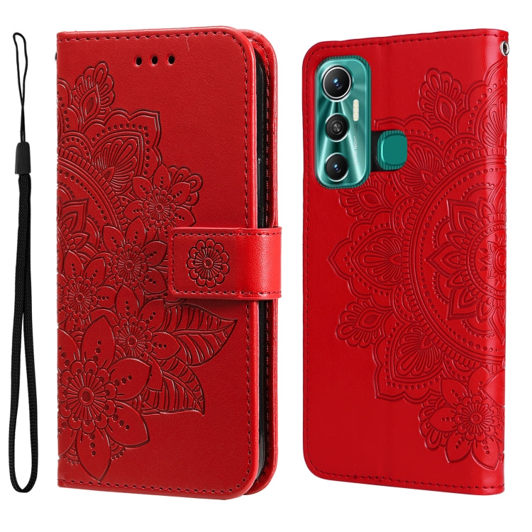 Custodia in pelle Flip orizzontale con motivo a fiori a 7 petali, For Xiaomi Redmi Note 11E/Redmi 10 Prime+ 5G, For Huawei Nova 9 Pro/Honor 50 Pro, For Infinix Hot 11, For Infinix Note 11