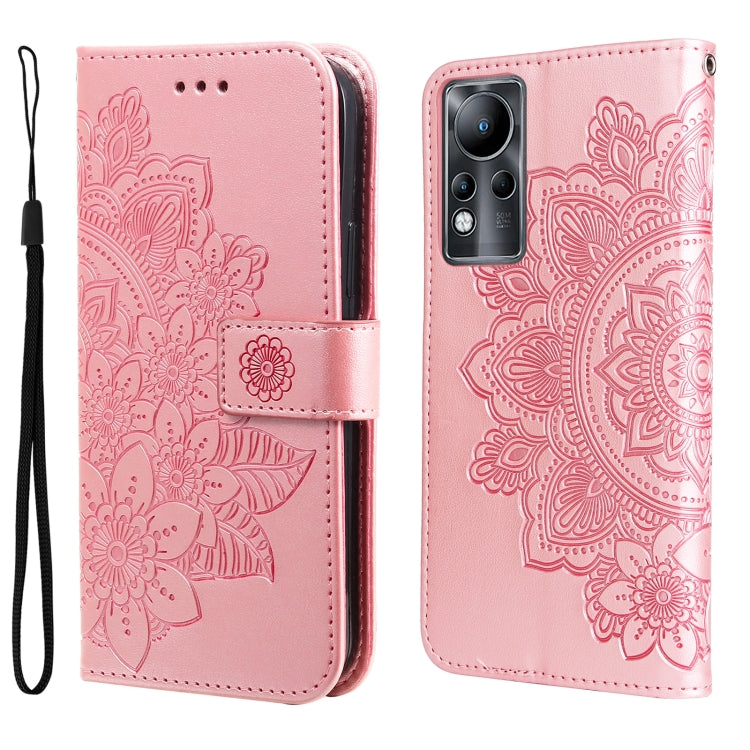 Custodia in pelle Flip orizzontale con motivo a fiori a 7 petali, For Xiaomi Redmi Note 11E/Redmi 10 Prime+ 5G, For Huawei Nova 9 Pro/Honor 50 Pro, For Infinix Hot 11, For Infinix Note 11