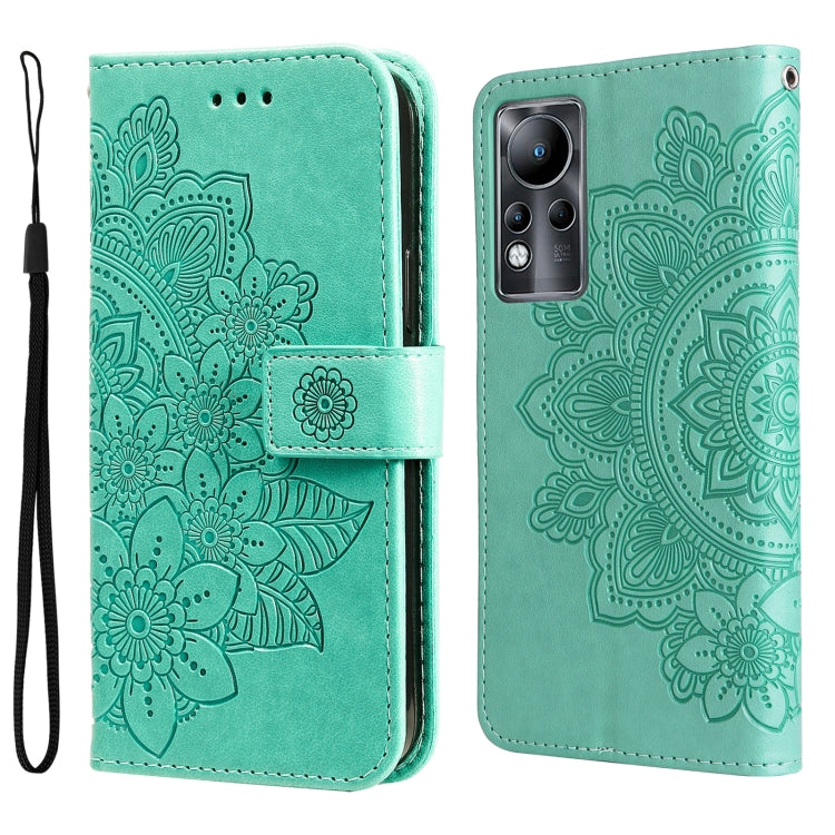 Custodia in pelle Flip orizzontale con motivo a fiori a 7 petali, For Xiaomi Redmi Note 11E/Redmi 10 Prime+ 5G, For Huawei Nova 9 Pro/Honor 50 Pro, For Infinix Hot 11, For Infinix Note 11