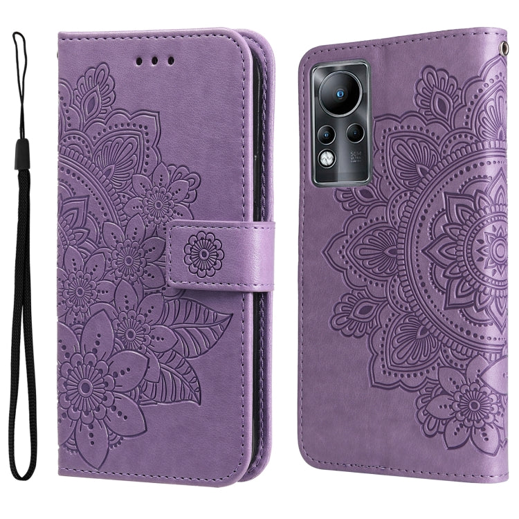 Custodia in pelle Flip orizzontale con motivo a fiori a 7 petali, For Xiaomi Redmi Note 11E/Redmi 10 Prime+ 5G, For Huawei Nova 9 Pro/Honor 50 Pro, For Infinix Hot 11, For Infinix Note 11
