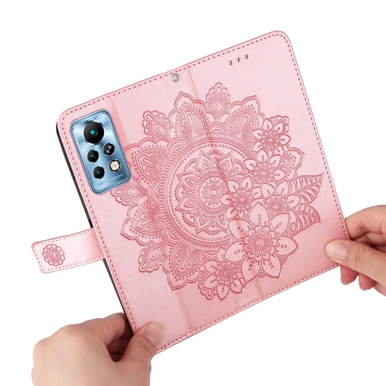 Custodia in pelle Flip orizzontale con motivo a fiori a 7 petali, For Infinix Note 11 Pro/Note 11s, For OPPO Realme C35, For OPPO Reno7 SE 5G, For OPPO Reno7 Z/A96 5G/OnePlus Nord N20 5G