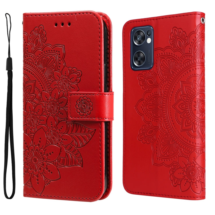 Custodia in pelle Flip orizzontale con motivo a fiori a 7 petali, For Infinix Note 11 Pro/Note 11s, For OPPO Realme C35, For OPPO Reno7 SE 5G, For OPPO Reno7 Z/A96 5G/OnePlus Nord N20 5G