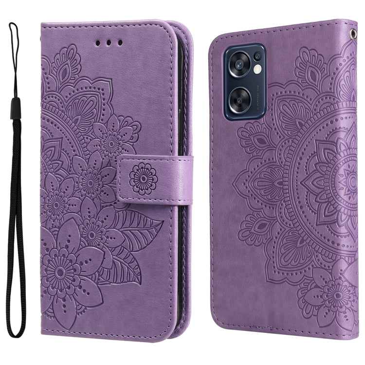 Custodia in pelle Flip orizzontale con motivo a fiori a 7 petali, For Infinix Note 11 Pro/Note 11s, For OPPO Realme C35, For OPPO Reno7 SE 5G, For OPPO Reno7 Z/A96 5G/OnePlus Nord N20 5G