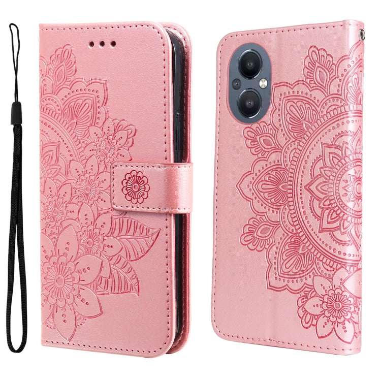 Custodia in pelle Flip orizzontale con motivo a fiori a 7 petali, For Infinix Note 11 Pro/Note 11s, For OPPO Realme C35, For OPPO Reno7 SE 5G, For OPPO Reno7 Z/A96 5G/OnePlus Nord N20 5G