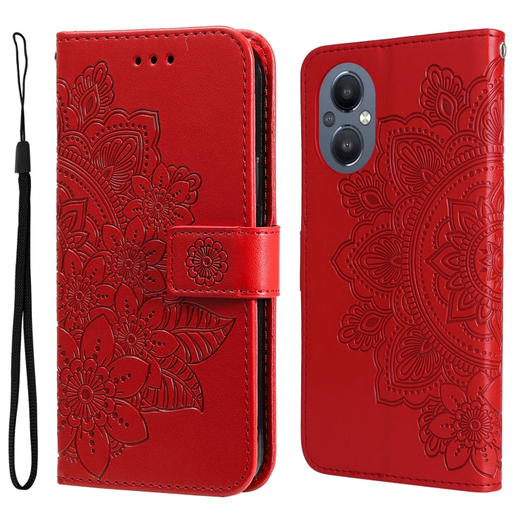 Custodia in pelle Flip orizzontale con motivo a fiori a 7 petali, For Infinix Note 11 Pro/Note 11s, For OPPO Realme C35, For OPPO Reno7 SE 5G, For OPPO Reno7 Z/A96 5G/OnePlus Nord N20 5G