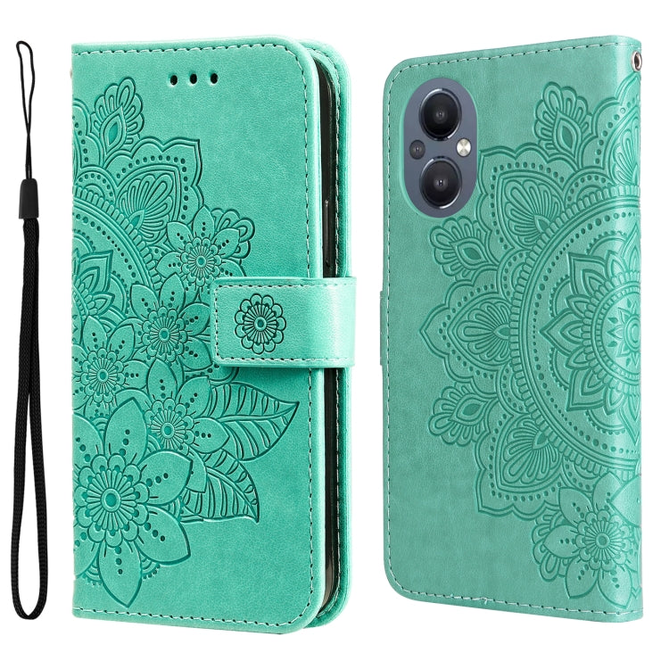 Custodia in pelle Flip orizzontale con motivo a fiori a 7 petali, For Infinix Note 11 Pro/Note 11s, For OPPO Realme C35, For OPPO Reno7 SE 5G, For OPPO Reno7 Z/A96 5G/OnePlus Nord N20 5G