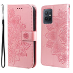 Custodia in pelle Flip orizzontale con motivo a fiori a 7 petali, For vivo Y55 5G/Y75 5G/T1 5G