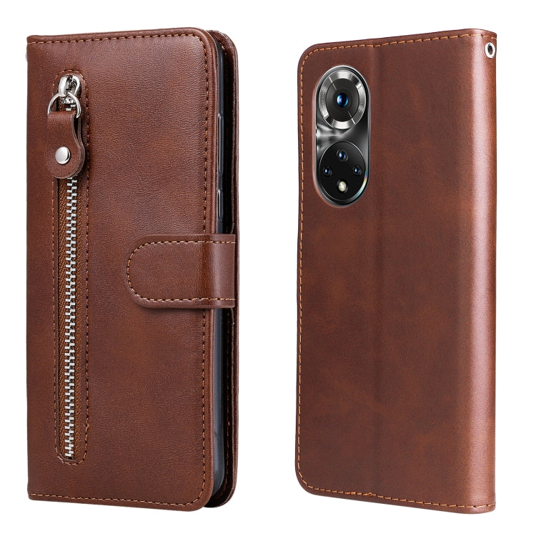 Custodia in pelle flip orizzontale con cerniera Fashion Calf Texture, For Xiaomi Redmi Note 11E, For Huawei Nova 9 Pro/Honor 50 Pro, For vivo Y55 5G/Y75 5G/T1 5G, For OPPO Realme C35