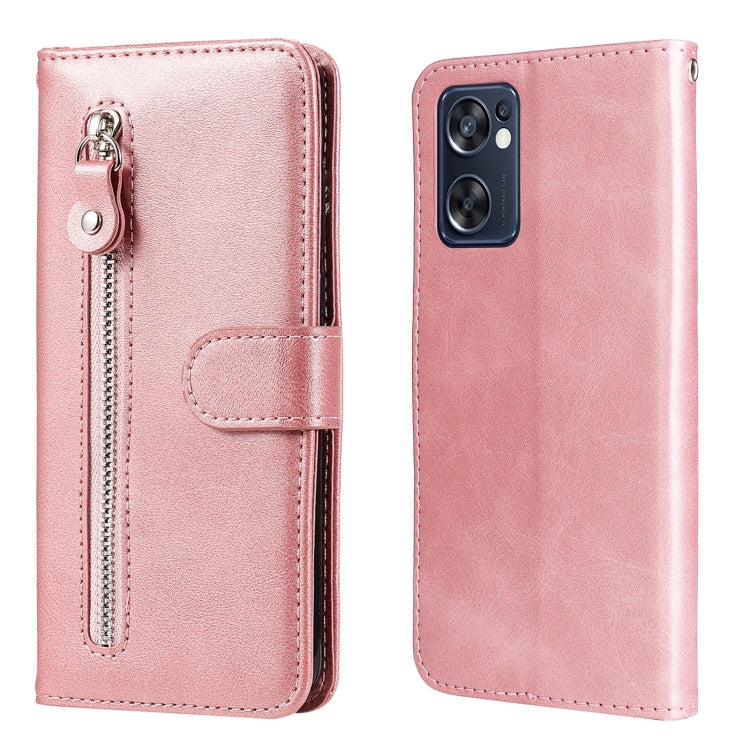 Custodia in pelle flip orizzontale con cerniera Fashion Calf Texture, For OPPO Reno7 SE 5G, For OPPO Reno7 Z/A96 5G/OnePlus Nord N20 5G