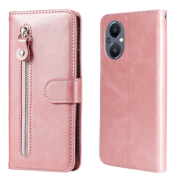 Custodia in pelle flip orizzontale con cerniera Fashion Calf Texture, For OPPO Reno7 SE 5G, For OPPO Reno7 Z/A96 5G/OnePlus Nord N20 5G
