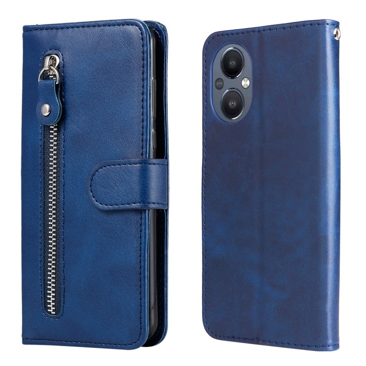 Custodia in pelle flip orizzontale con cerniera Fashion Calf Texture, For OPPO Reno7 SE 5G, For OPPO Reno7 Z/A96 5G/OnePlus Nord N20 5G