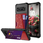 Custodia per cellulare con borsa magnetica glitterata, For Samsung Galaxy S10, For Samsung Galaxy S10+, For Samsung Galaxy S10e, For Samsung Galaxy S9, For Samsung Galaxy S9+, For Samsung Galaxy Note9