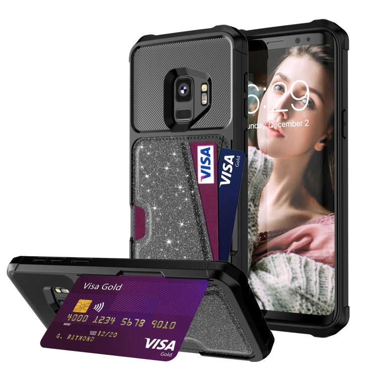 Custodia per cellulare con borsa magnetica glitterata, For Samsung Galaxy S10, For Samsung Galaxy S10+, For Samsung Galaxy S10e, For Samsung Galaxy S9, For Samsung Galaxy S9+, For Samsung Galaxy Note9