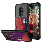 Custodia per cellulare con borsa magnetica glitterata, For Samsung Galaxy S10, For Samsung Galaxy S10+, For Samsung Galaxy S10e, For Samsung Galaxy S9, For Samsung Galaxy S9+, For Samsung Galaxy Note9
