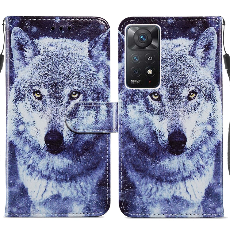 Custodia per telefono in pelle flip orizzontale con motivo dipinto, For Xiaomi Redmi Note 11 Pro 4G / 5G, For Xiaomi Redmi Note 11 Global, For Xiaomi Poco M4 Pro, For Xiaomi Poco M4 Pro 5G