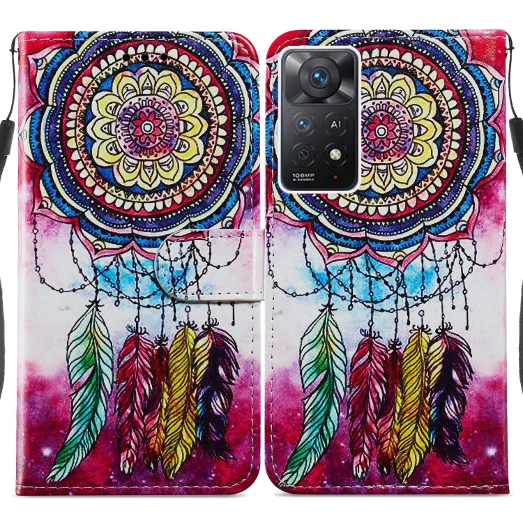 Custodia per telefono in pelle flip orizzontale con motivo dipinto, For Xiaomi Redmi Note 11 Pro 4G / 5G, For Xiaomi Redmi Note 11 Global, For Xiaomi Poco M4 Pro, For Xiaomi Poco M4 Pro 5G