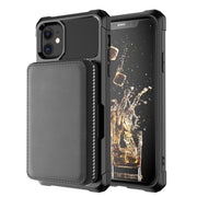Custodia posteriore in PU per portafoglio con cerniera, For iPhone 12 mini, For iPhone 12 / 12 Pro, For iPhone 12 Pro Max, For iPhone 11 Pro