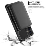 Custodia portafoglio in pelle PU con cerniera per iPhone 12 mini