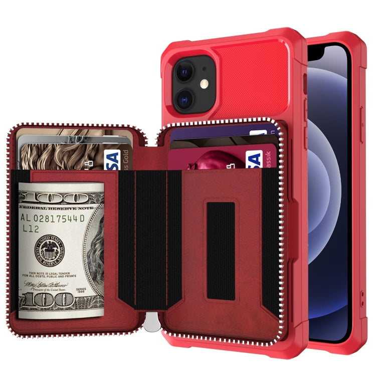 Custodia portafoglio in pelle PU con cerniera per iPhone 12 mini