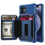 Custodia portafoglio in pelle PU con cerniera per iPhone 12 mini